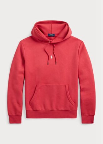 Kırmızı Erkek Ralph Lauren Çift Örgü Kapüşonlu Üst