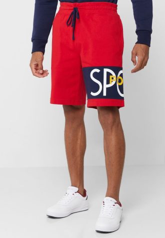 Kırmızı Erkek Ralph Lauren Logo Şort