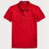 Kırmızı Erkek Ralph Lauren Slim Fit File Polo Tişörtler Kırmızı Erkek Ralph Lauren Slim Fit File Polo Tişörtler