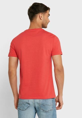 Kırmızı Erkek Ralph Lauren Slogan Yuvarlak Yaka Tişörtler
