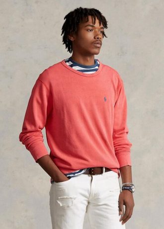 Kırmızı Erkek Ralph Lauren Spa Havlu Sweatshirt
