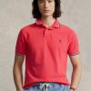 Kırmızı Erkek Ralph Lauren Özel Slim Fit File Polo Tişörtler Kırmızı Erkek Ralph Lauren Özel Slim Fit File Polo Tişörtler