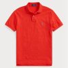 Kırmızı Erkek Ralph Lauren Özel Slim Fit File Polo Tişörtler Kırmızı Erkek Ralph Lauren Özel Slim Fit File Polo Tişörtler