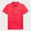Kırmızı Erkek Ralph Lauren Özel Slim Fit File Polo Tişörtler Kırmızı Erkek Ralph Lauren Özel Slim Fit File Polo Tişörtler