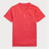 Kırmızı Erkek Ralph Lauren Özel Slim Fit Yuvarlak Yaka Tişörtler Kırmızı Erkek Ralph Lauren Özel Slim Fit Yuvarlak Yaka Tişörtler