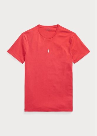 Kırmızı Erkek Ralph Lauren Özel Slim Fit Yuvarlak Yaka Tişörtler