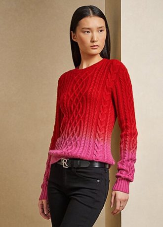 Kırmızı Kadın Ralph Lauren Ay Yeni Yılı Örgü Kazakları