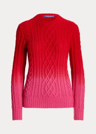 Kırmızı Kadın Ralph Lauren Ay Yeni Yılı Örgü Kazakları