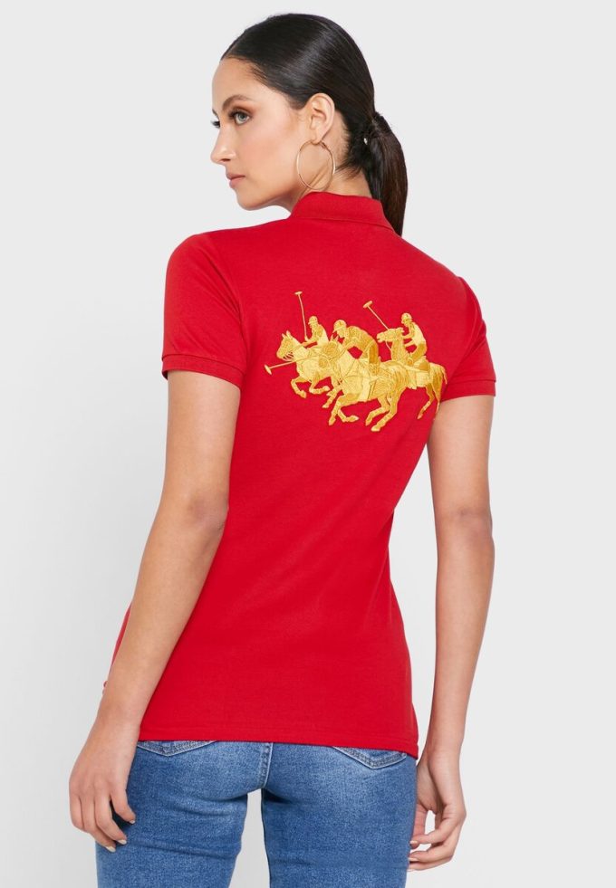 Kırmızı Kadın Ralph Lauren Düğme Detaylı Polo Gömlekler Kırmızı Kadın Ralph Lauren Düğme Detaylı Polo Gömlekler