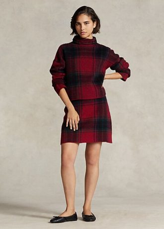 Kırmızı Kadın Ralph Lauren Ekose Alpaka Karışımlı Etekler Kırmızı Kadın Ralph Lauren Ekose Alpaka Karışımlı Etekler