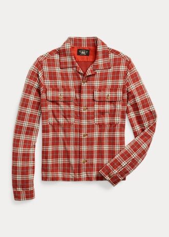 Kırmızı Kadın Ralph Lauren Ekose Baskılı Jersey Kamp Gömlekleri