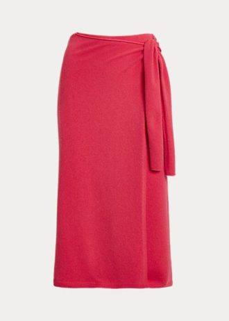 Kırmızı Kadın Ralph Lauren Kaşmir Sarma Kazak Etekler