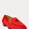 Kırmızı Kadın Ralph Lauren Laurel İşlemeli Keçi Süet Loafer’lar Kırmızı Kadın Ralph Lauren Laurel İşlemeli Keçi Süet Loafer’lar
