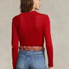 Kırmızı Kadın Ralph Lauren Pamuklu Yuvarlak Yaka Kazaklar Kırmızı Kadın Ralph Lauren Pamuklu Yuvarlak Yaka Kazaklar