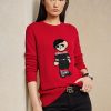 Kırmızı Kadın Ralph Lauren Unar Yeni Yıl Ayı Kazakları Kırmızı Kadın Ralph Lauren Unar Yeni Yıl Ayı Kazakları