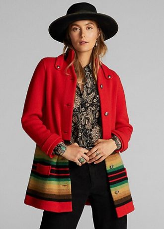 Kırmızı Kadın Ralph Lauren Yün Kazak Montları