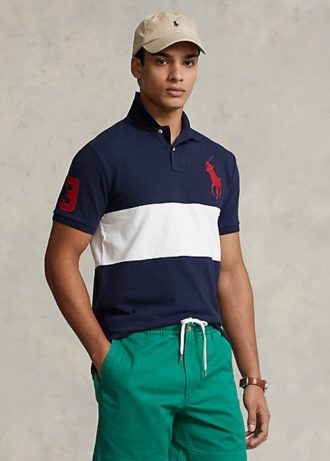 Lacivert / Beyaz Erkek Ralph Lauren Big Pony File Polo Tişörtleri
