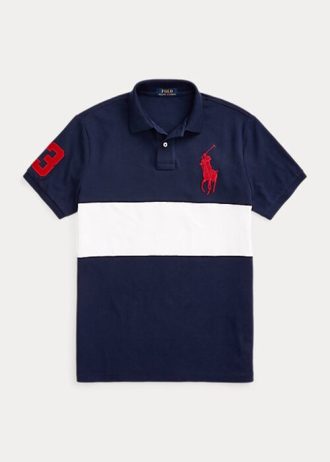 Lacivert / Beyaz Erkek Ralph Lauren Big Pony File Polo Tişörtleri