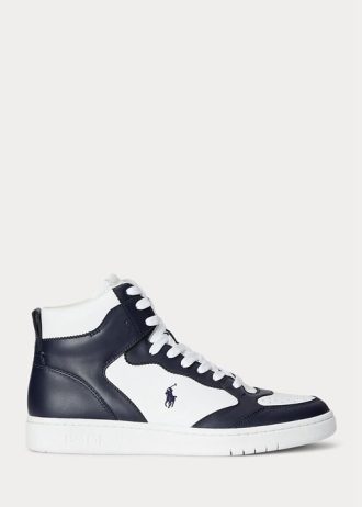 Lacivert / Beyaz Erkek Ralph Lauren Court Deri Yüksek Topuklu Spor Ayakkabı Lacivert / Beyaz Erkek Ralph Lauren Court Deri Yüksek Topuklu Spor Ayakkabı