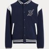 Lacivert / Beyaz Erkek Ralph Lauren Polar Letterman Ceketler Lacivert / Beyaz Erkek Ralph Lauren Polar Letterman Ceketler