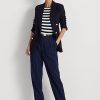 Lacivert / Beyaz Kadın Ralph Lauren Çizgili Düz Pantolon Lacivert / Beyaz Kadın Ralph Lauren Çizgili Düz Pantolon