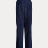 Lacivert / Beyaz Kadın Ralph Lauren Çizgili Düz Pantolon Lacivert / Beyaz Kadın Ralph Lauren Çizgili Düz Pantolon