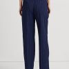 Lacivert / Beyaz Kadın Ralph Lauren Çizgili Düz Pantolon Lacivert / Beyaz Kadın Ralph Lauren Çizgili Düz Pantolon
