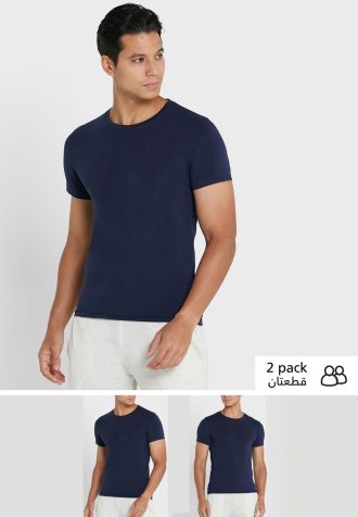 Lacivert Erkek Ralph Lauren 2’li Temel Yuvarlak Yaka Tişört