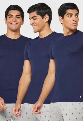 Lacivert Erkek Ralph Lauren 3’lü Çeşitli Yuvarlak Yaka Tişörtler