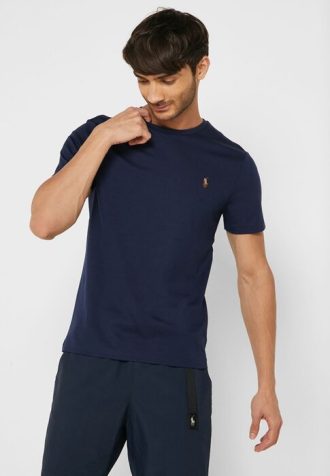 Lacivert Erkek Ralph Lauren Essential Yuvarlak Yaka Tişörtler
