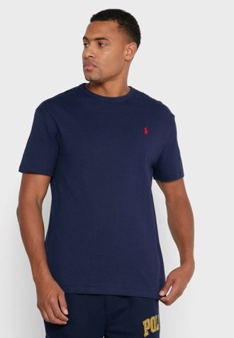 Lacivert Erkek Ralph Lauren Essential Yuvarlak Yaka Tişörtler