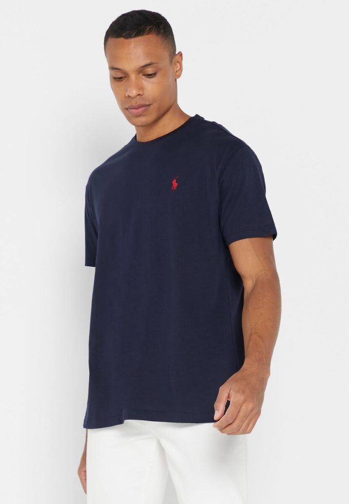 Lacivert Erkek Ralph Lauren Essential Yuvarlak Yaka Tişörtler