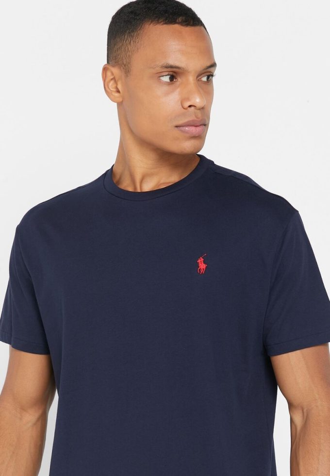 Lacivert Erkek Ralph Lauren Essential Yuvarlak Yaka Tişörtler