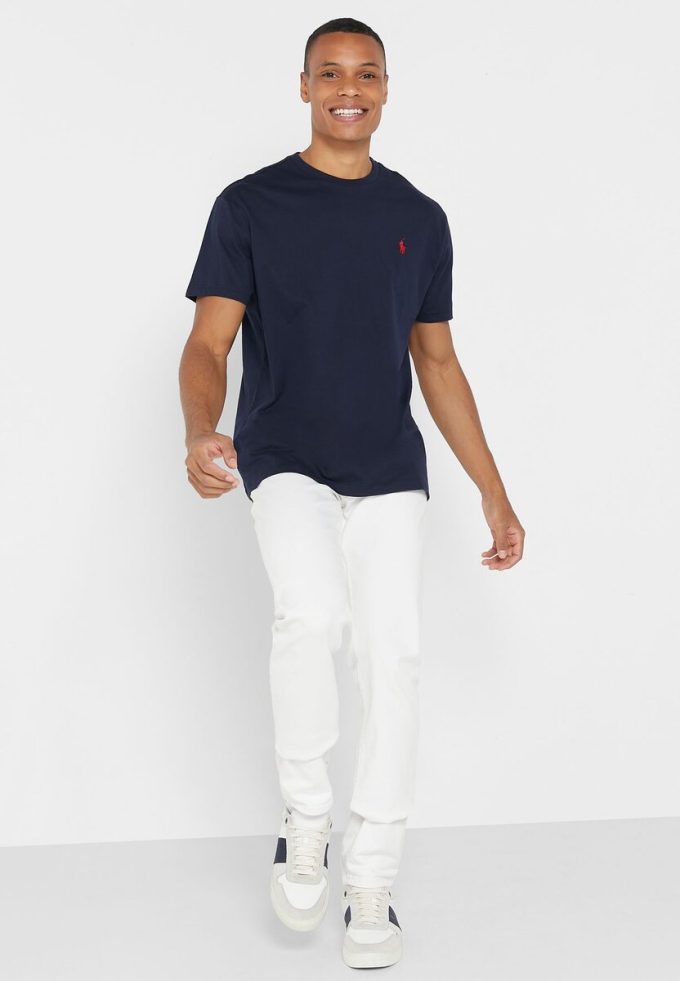 Lacivert Erkek Ralph Lauren Essential Yuvarlak Yaka Tişörtler