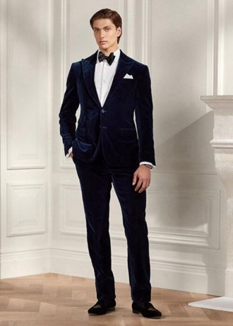 Lacivert Erkek Ralph Lauren Gregory Kadife Resmi Pantolon