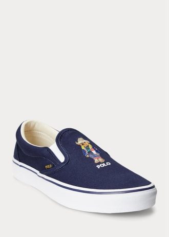 Lacivert Erkek Ralph Lauren Keaton Polo Bear Slip-On Spor Ayakkabı Lacivert Erkek Ralph Lauren Keaton Polo Bear Slip-On Spor Ayakkabı