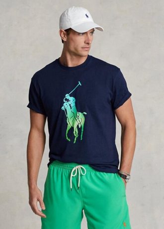 Lacivert Erkek Ralph Lauren Klasik Kesim Büyük Pony Jersey Tişörtleri