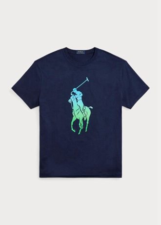 Lacivert Erkek Ralph Lauren Klasik Kesim Büyük Pony Jersey Tişörtleri