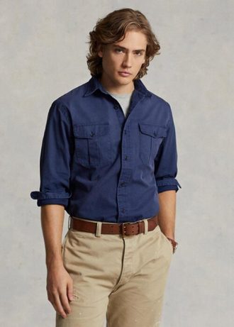 Lacivert Erkek Ralph Lauren Klasik Kesim Chino İş Gömlekleri