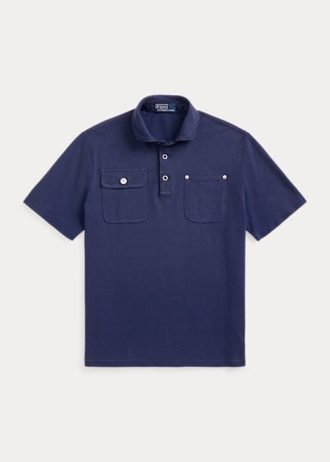 Lacivert Erkek Ralph Lauren Klasik Kesim File Cepli Polo Tişörtler