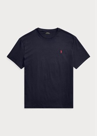 Lacivert Erkek Ralph Lauren Klasik Kesim Jersey Yuvarlak Yaka Tişörtler