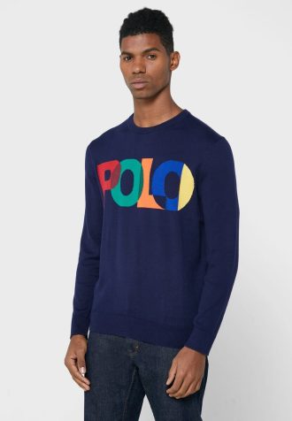 Lacivert Erkek Ralph Lauren Logo Sweatshirt