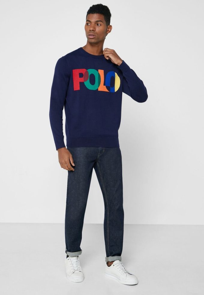 Lacivert Erkek Ralph Lauren Logo Sweatshirt