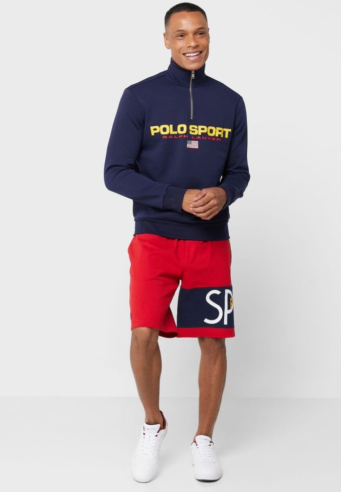 Lacivert Erkek Ralph Lauren Logolu Yarım Fermuarlı Sweatshirt Lacivert Erkek Ralph Lauren Logolu Yarım Fermuarlı Sweatshirt