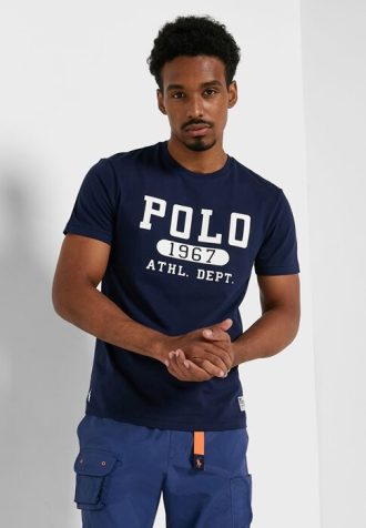 Lacivert Erkek Ralph Lauren Logolu Yuvarlak Yaka Tişörtler