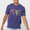 Lacivert Erkek Ralph Lauren Logolu Yuvarlak Yaka Tişörtler