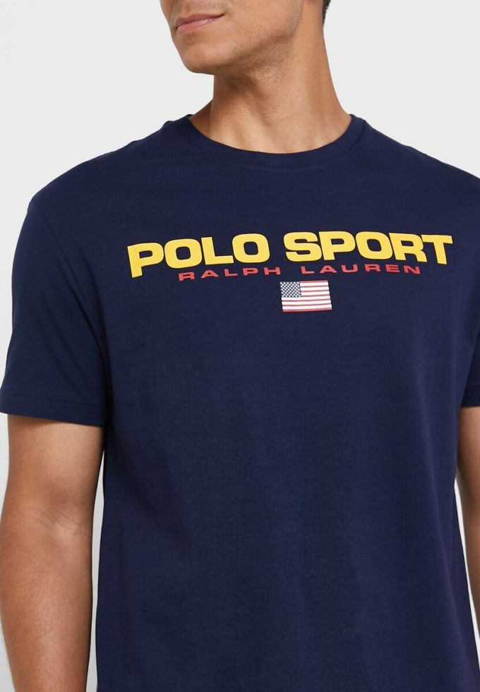 Lacivert Erkek Ralph Lauren Logolu Yuvarlak Yaka Tişörtler