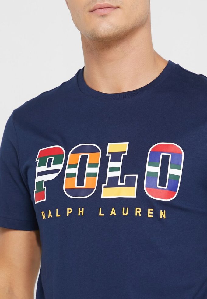 Lacivert Erkek Ralph Lauren Logolu Yuvarlak Yaka Tişörtler