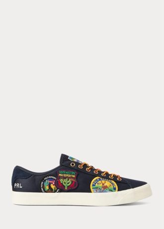 Lacivert Erkek Ralph Lauren Nelson Logo-Yamalı Twill Spor Ayakkabı Lacivert Erkek Ralph Lauren Nelson Logo-Yamalı Twill Spor Ayakkabı