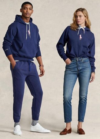 Lacivert Erkek Ralph Lauren Pembe PonyPembe Pony Polar Kapüşonlu Üst